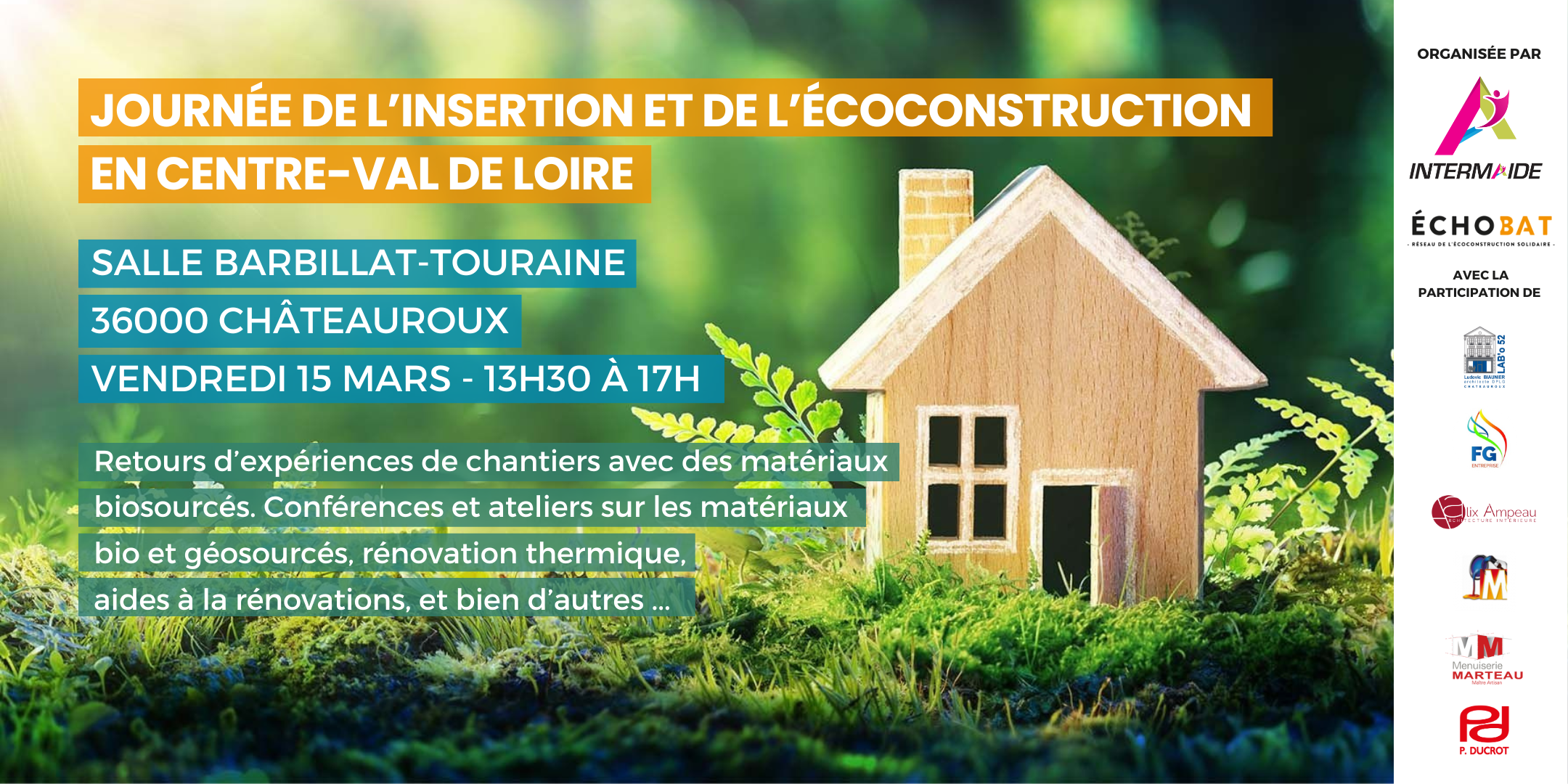 Journée de l'écoconstruction solidaire en Centre-Val de Loire